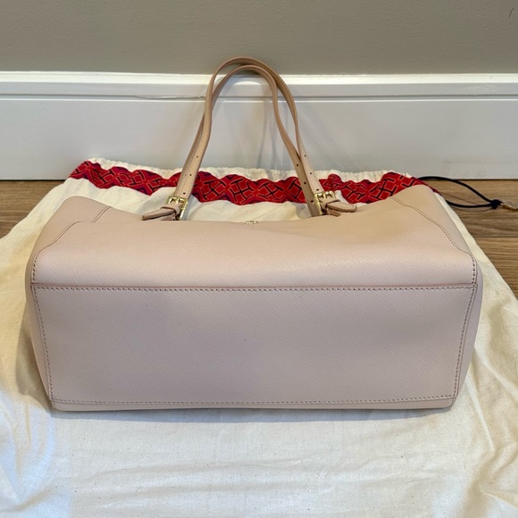 Tory Burch- York Oak Small Buckle Tote Handbag - Picture 4 of 10